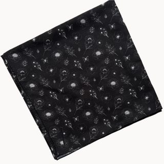 Valeri Signature Bloom Black Open Square Scarf