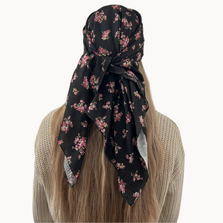 Midnight Rose Light Crinkle Square Scarf