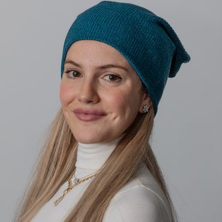Teal Heathered Knit Beanie