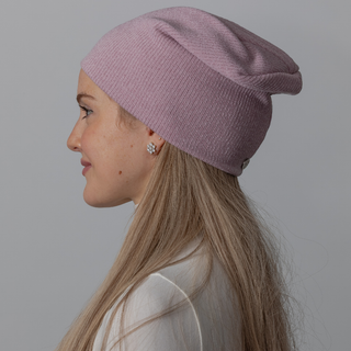 Powder Pink Heathered Knit Beanie