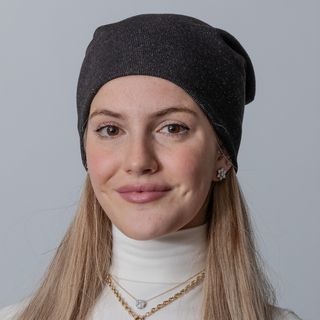 Black Shimmer Knit Beanie