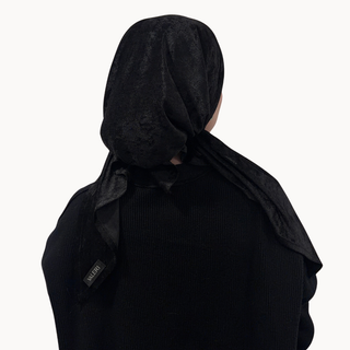 Black Velvet Pre-Tied Scarf