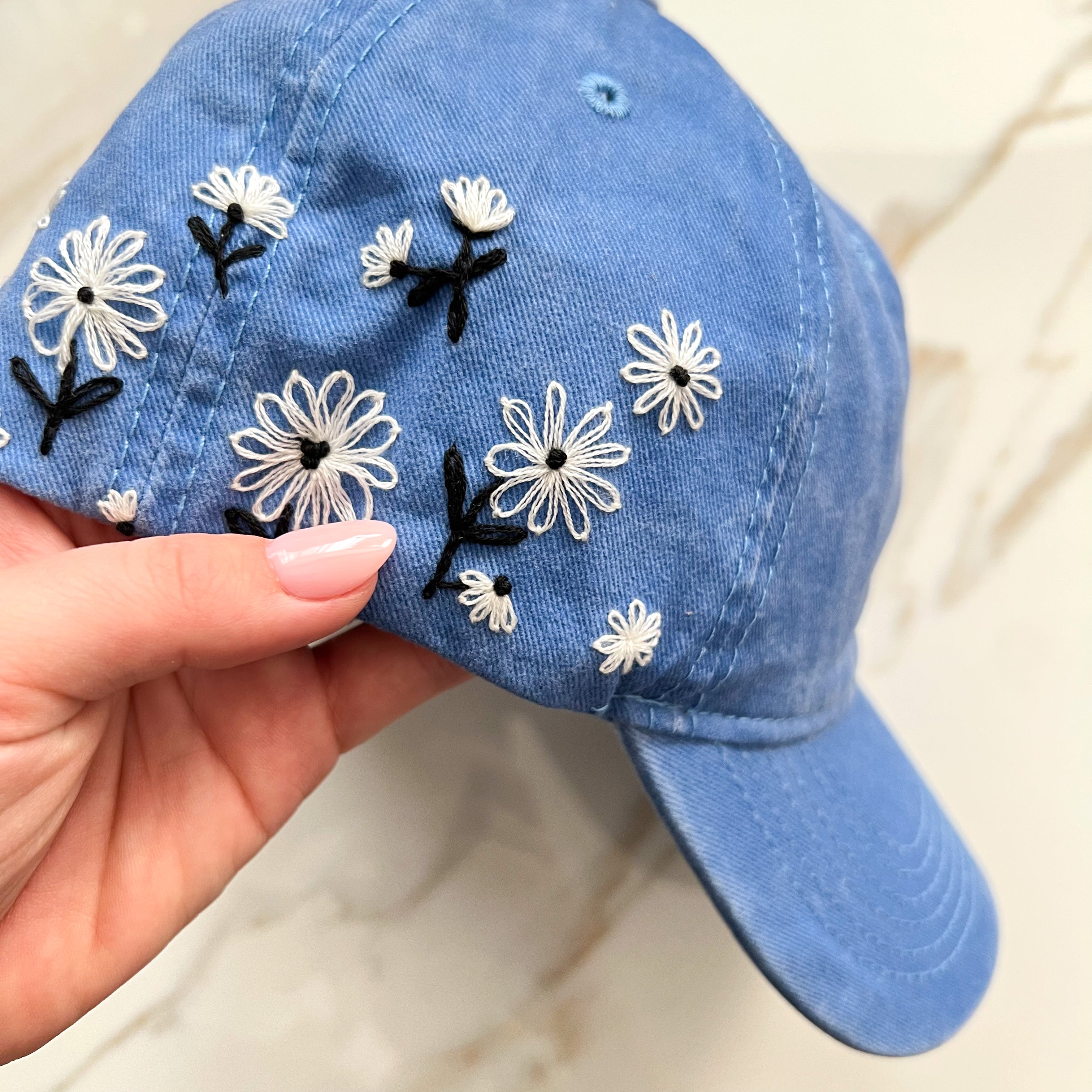Embroidered Denim Cap