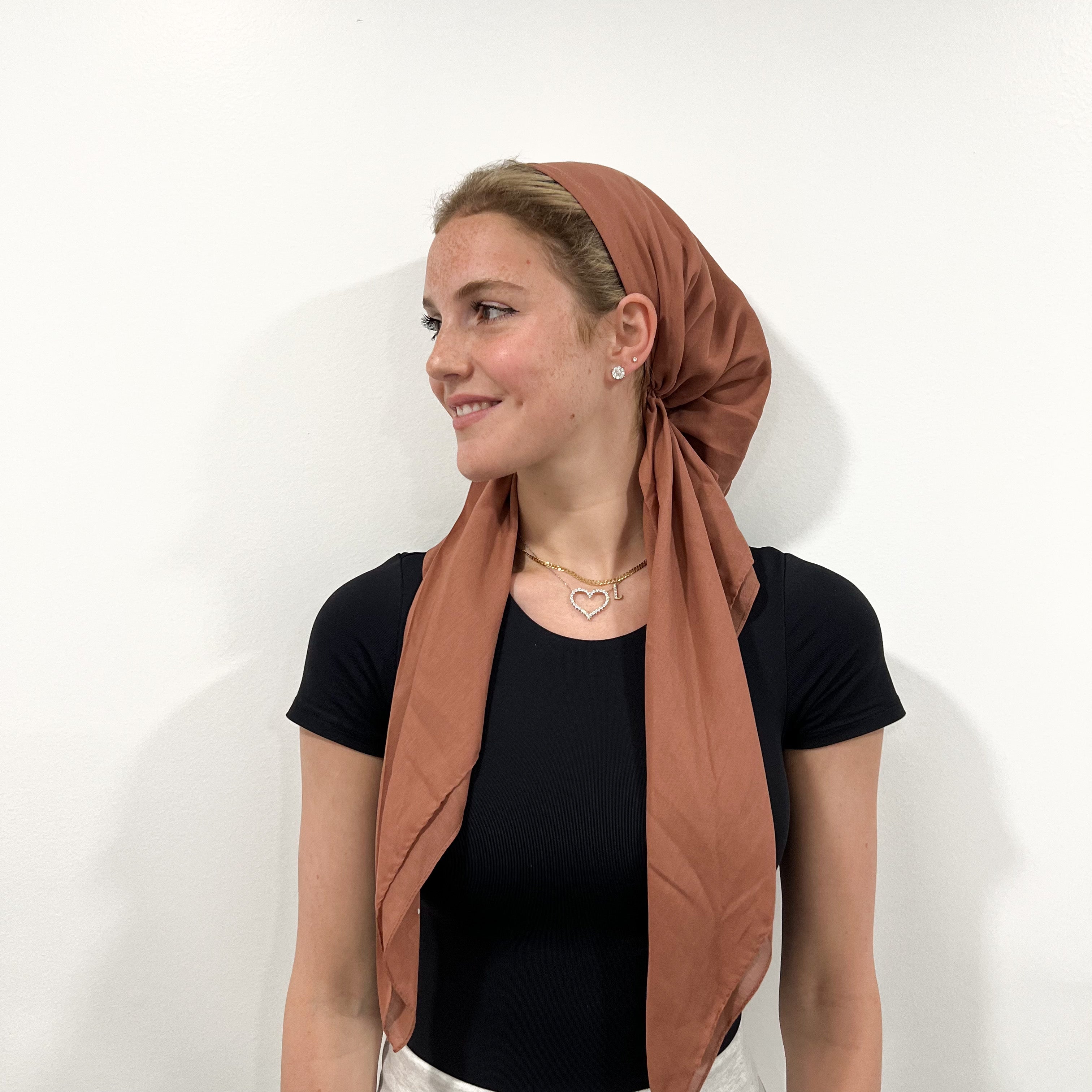 Solid Cotton Pre-Tied Scarf
