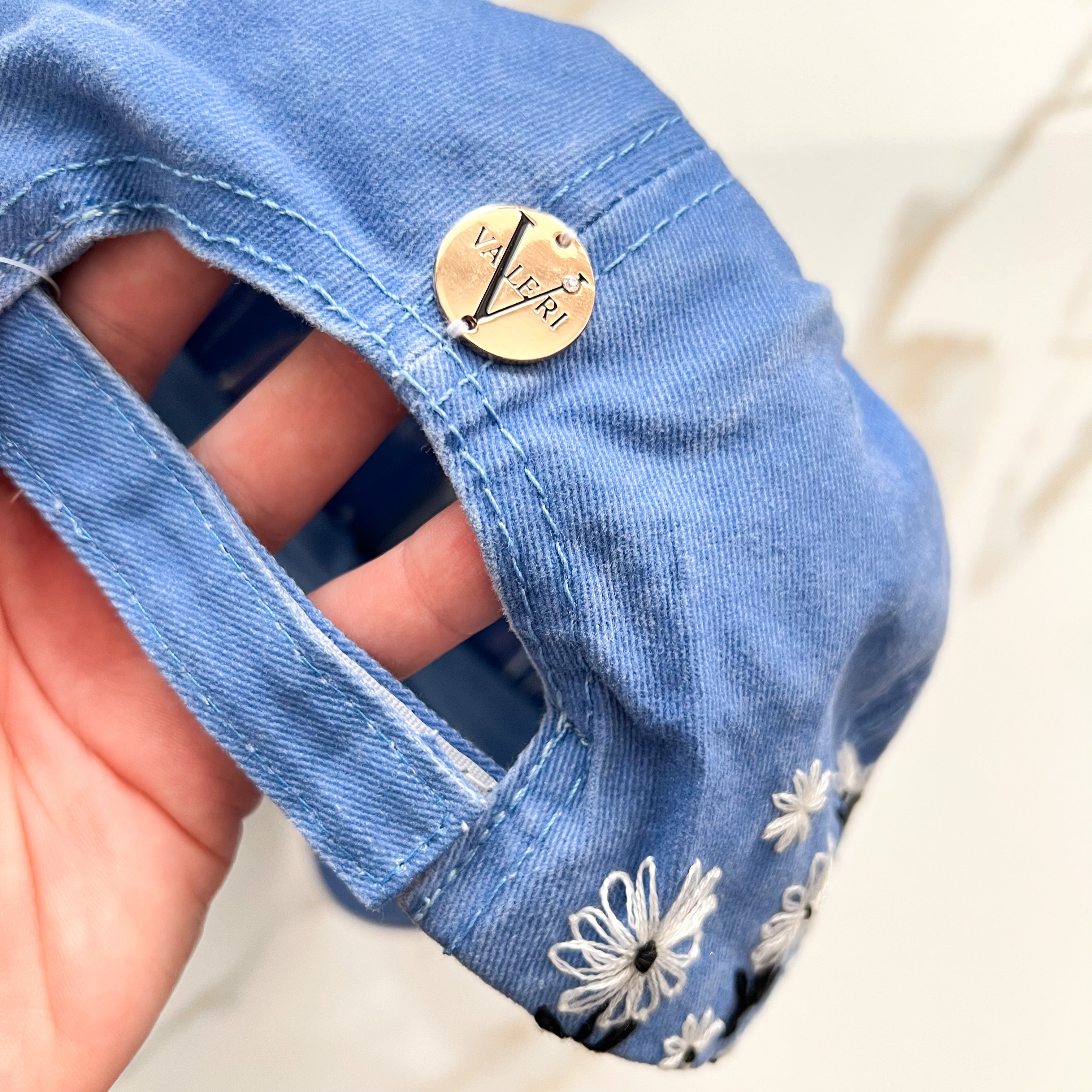 Embroidered Denim Cap