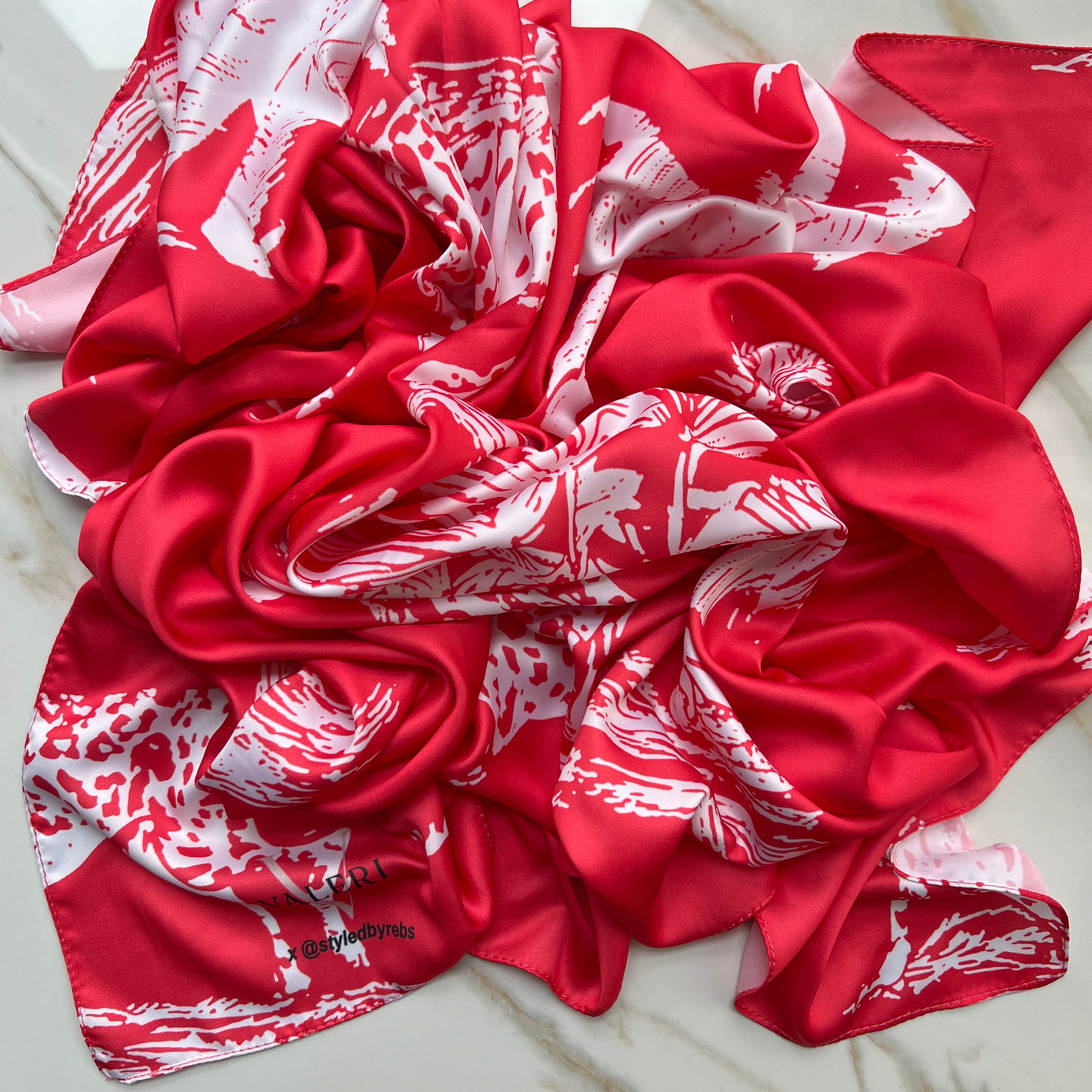Scarlet Safari X @styledbyrebs Satin Open Square Scarf