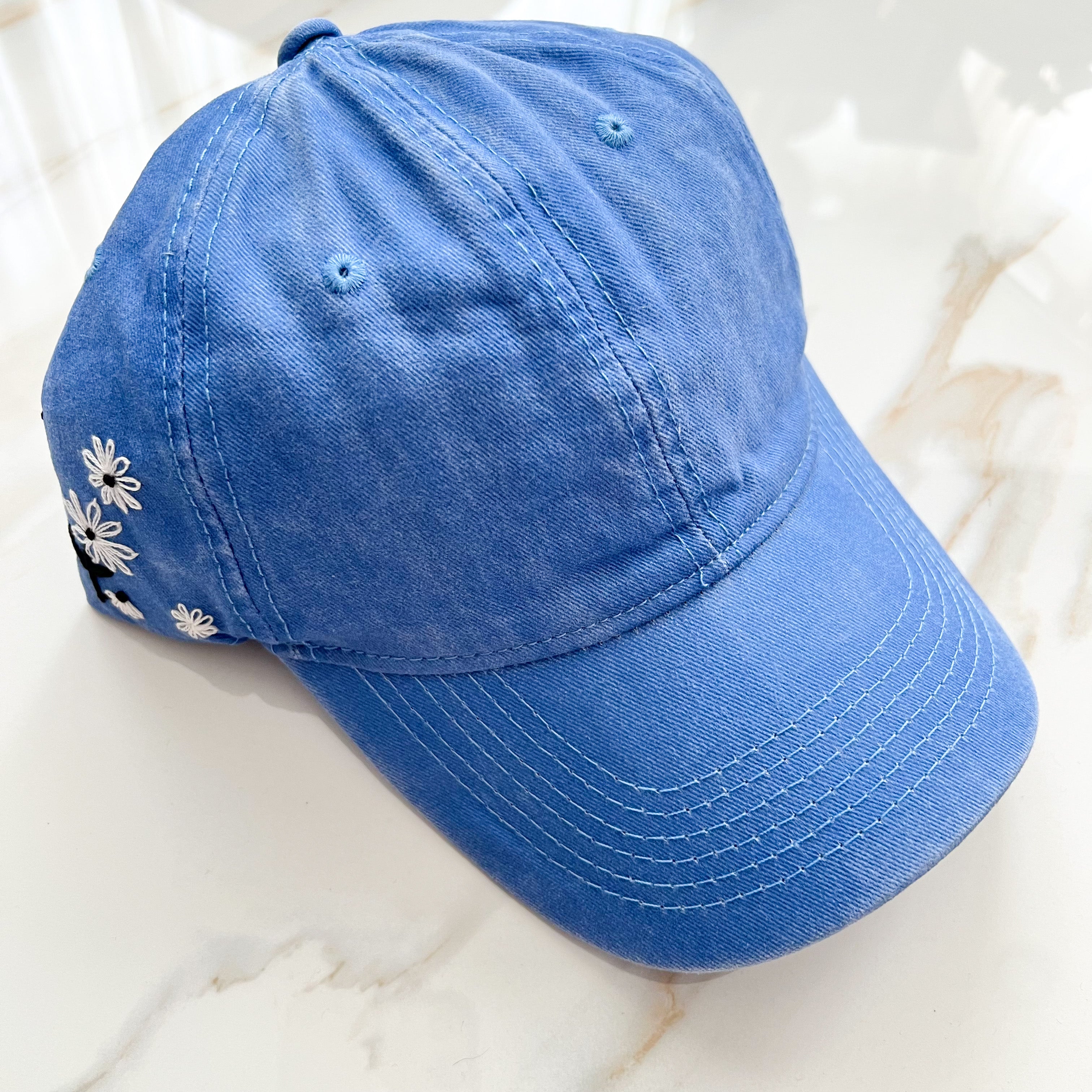 Embroidered Denim Cap