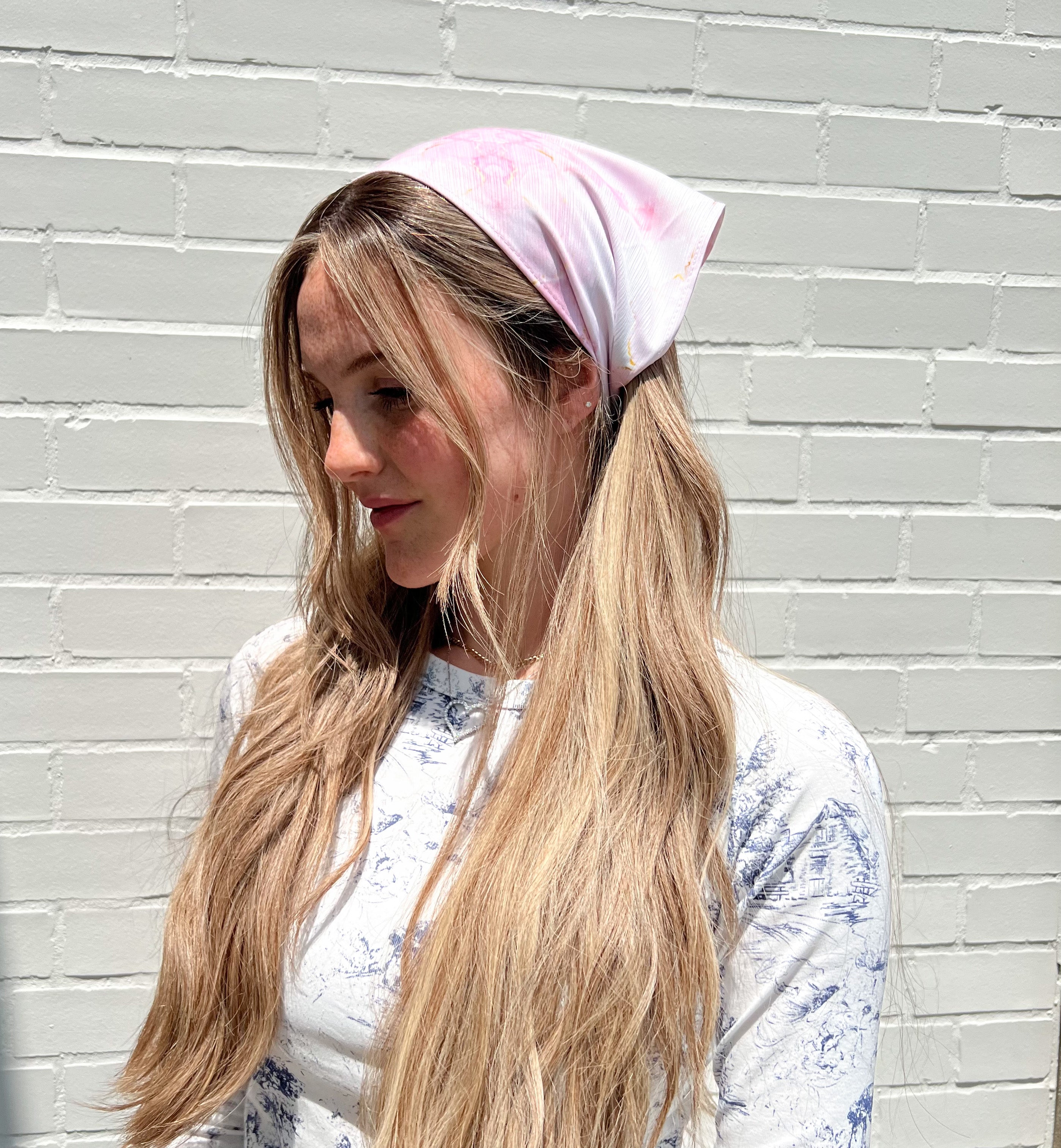 Valeri X Toby Pink Watercolor Bandana