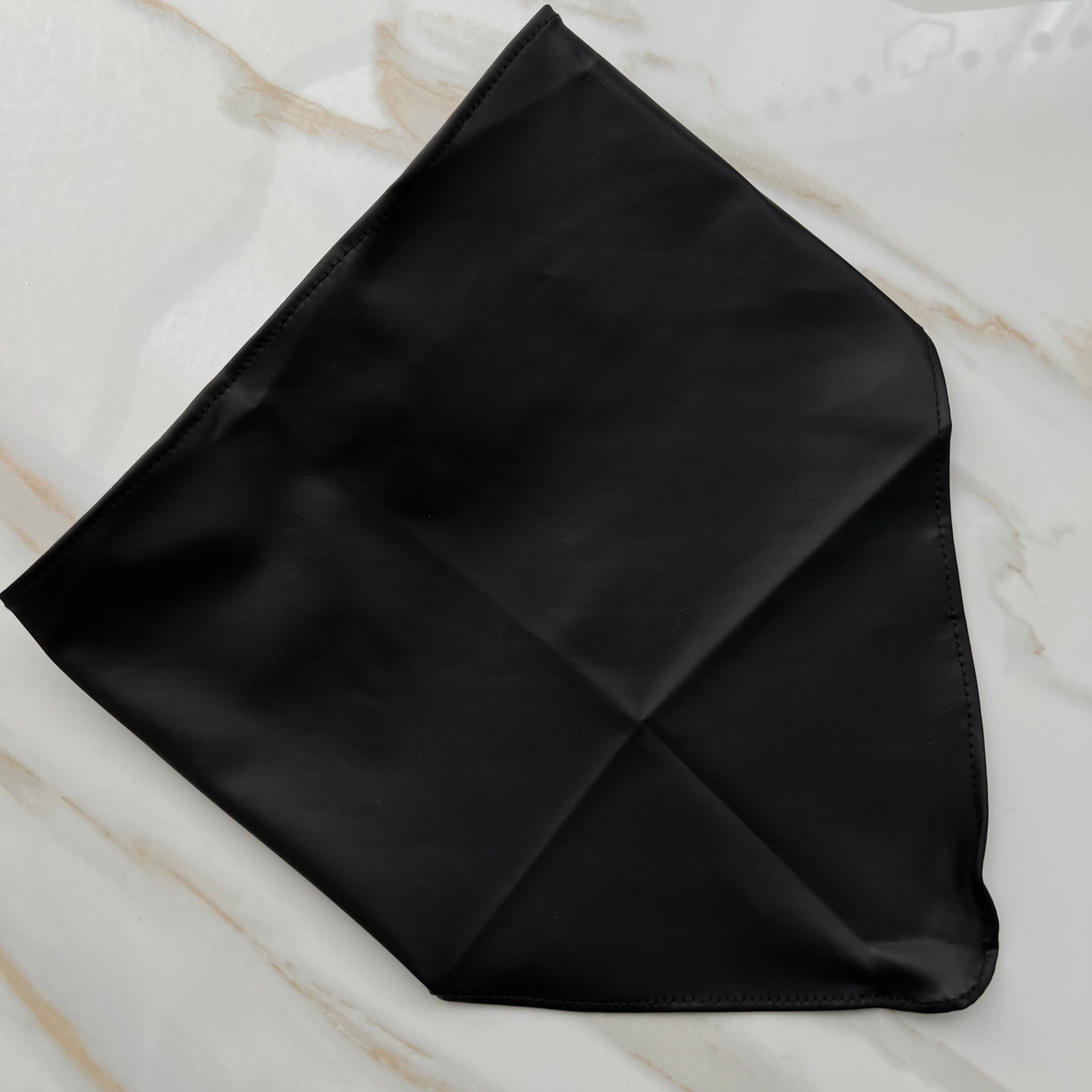 Black Leather Bandana with Velvet