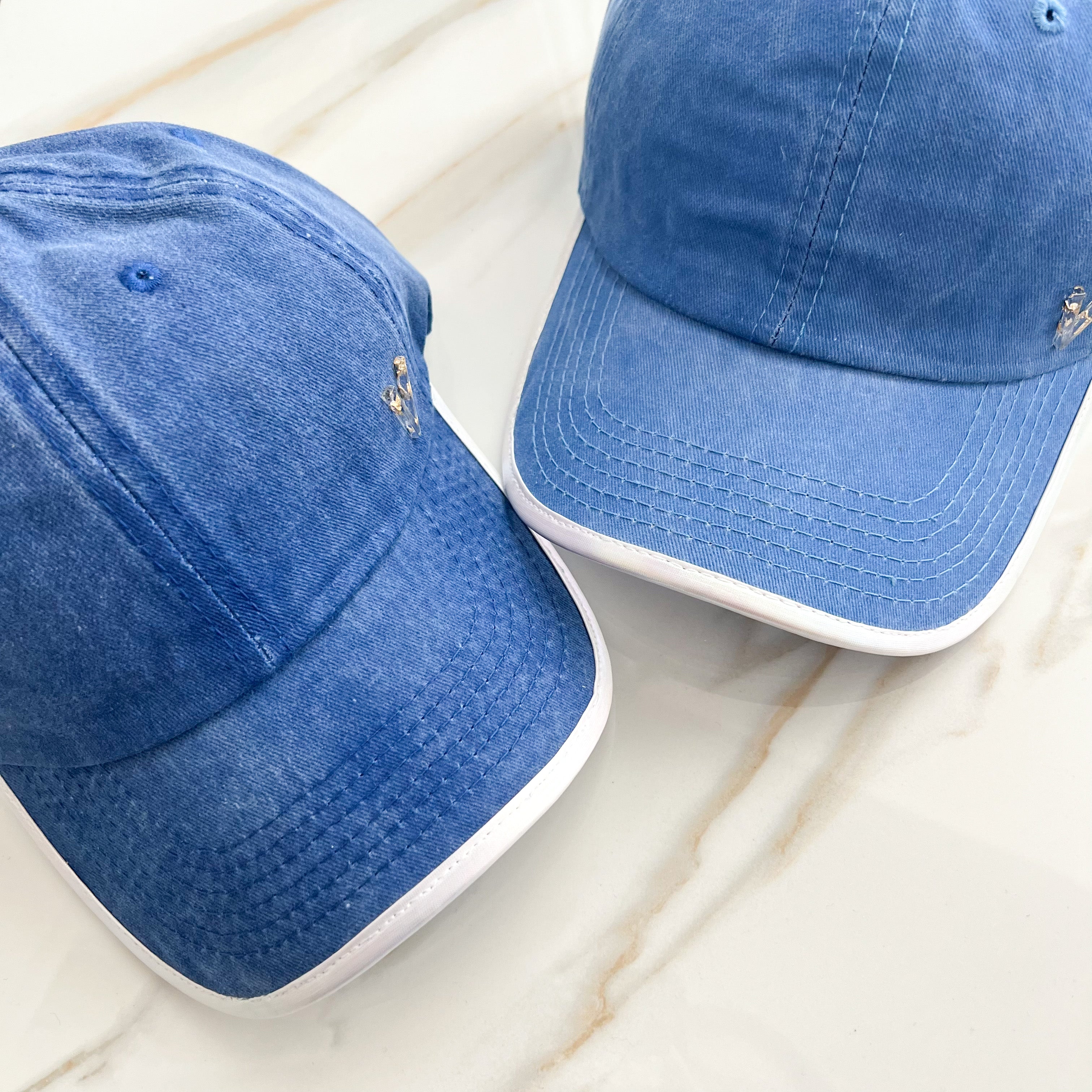 White Iridescent Denim Cap