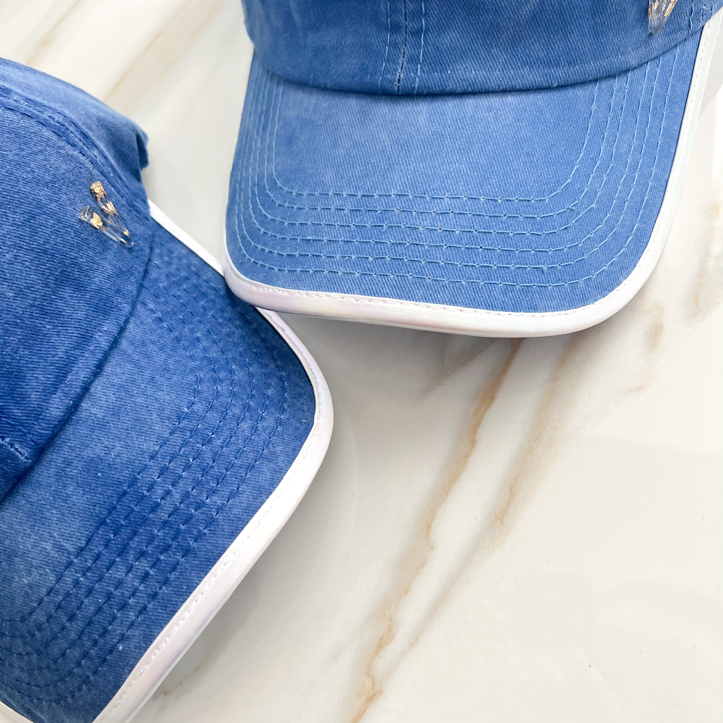 White Iridescent Denim Cap