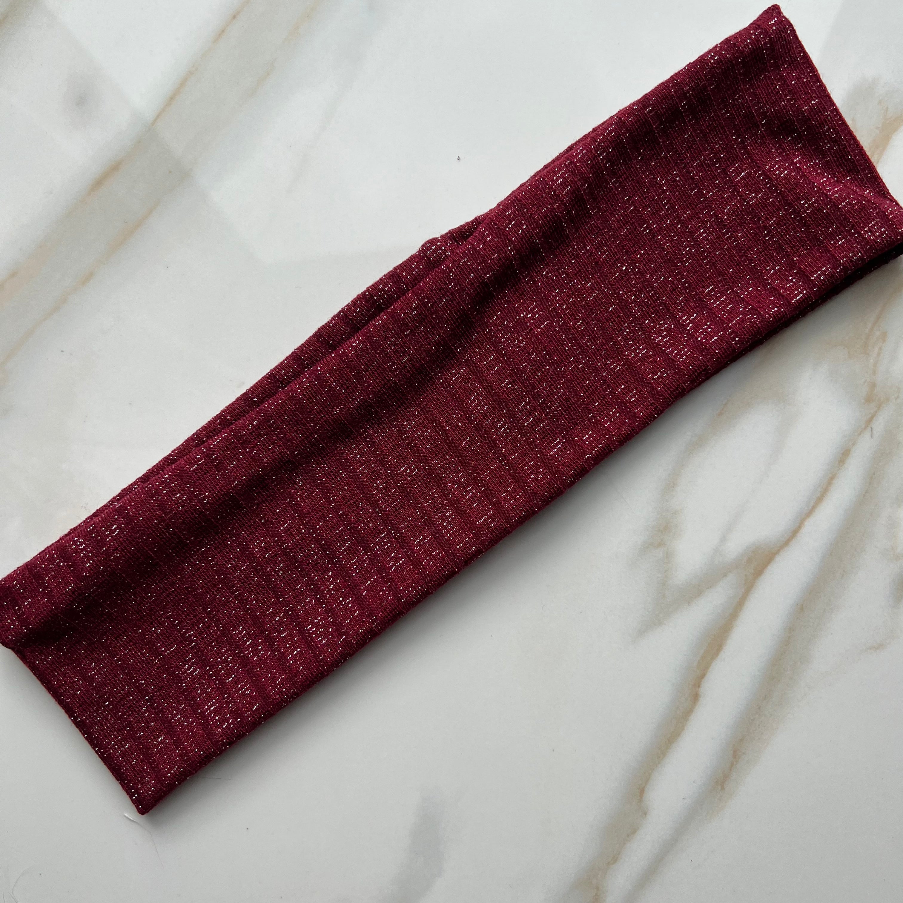 Hazel Sparkle Wide Ribbed Flat Headband (Standard Width)