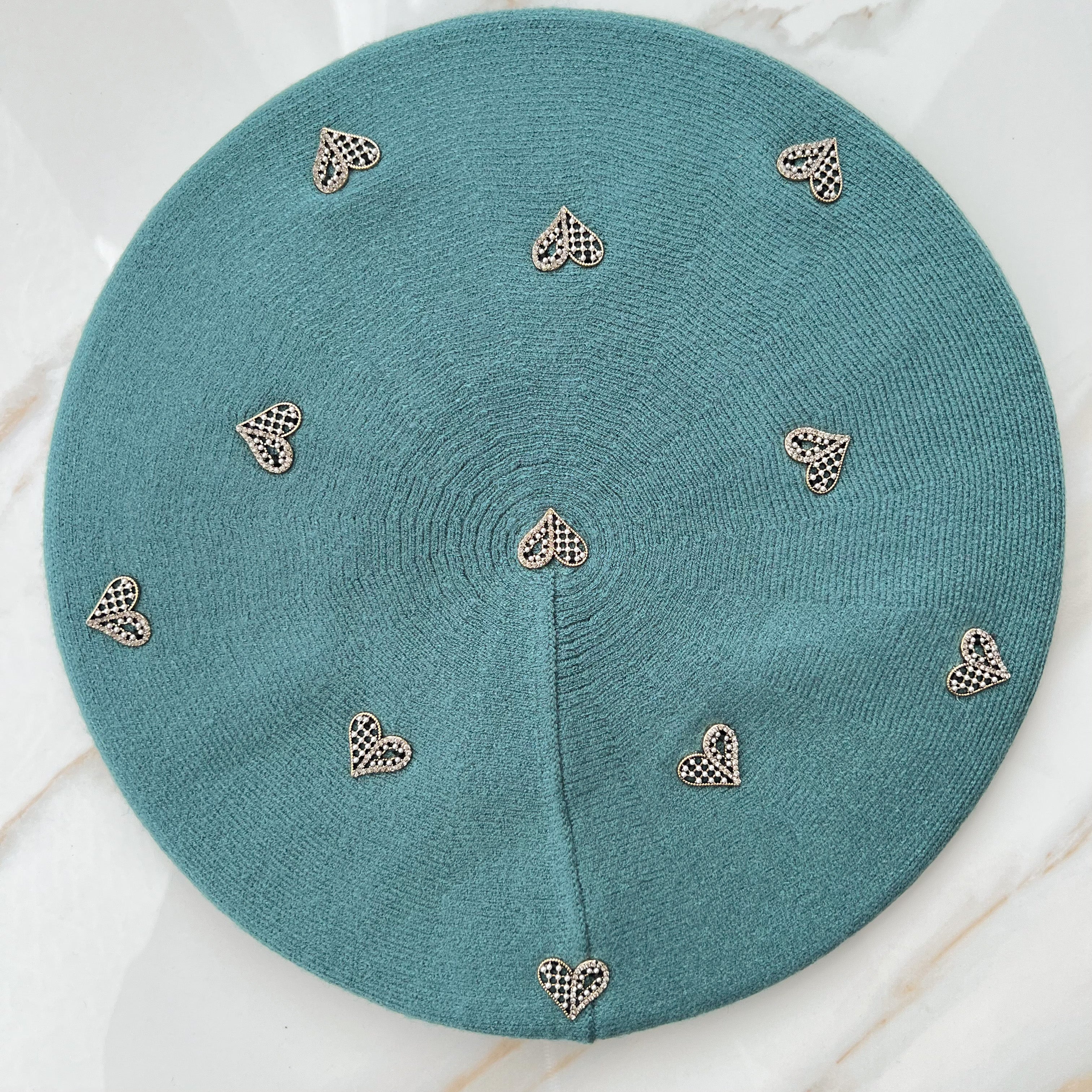 Charlotte Pearl Heart Cashmere Beret