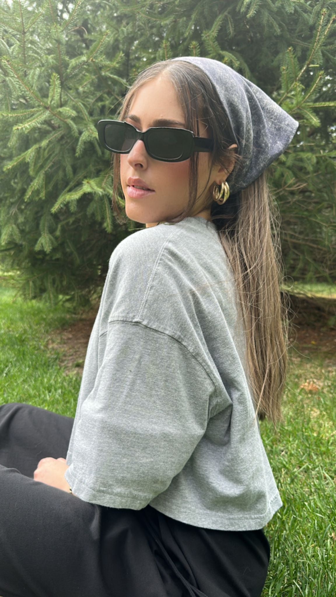 Valeri X Toby Gray Wash Denim Bandana