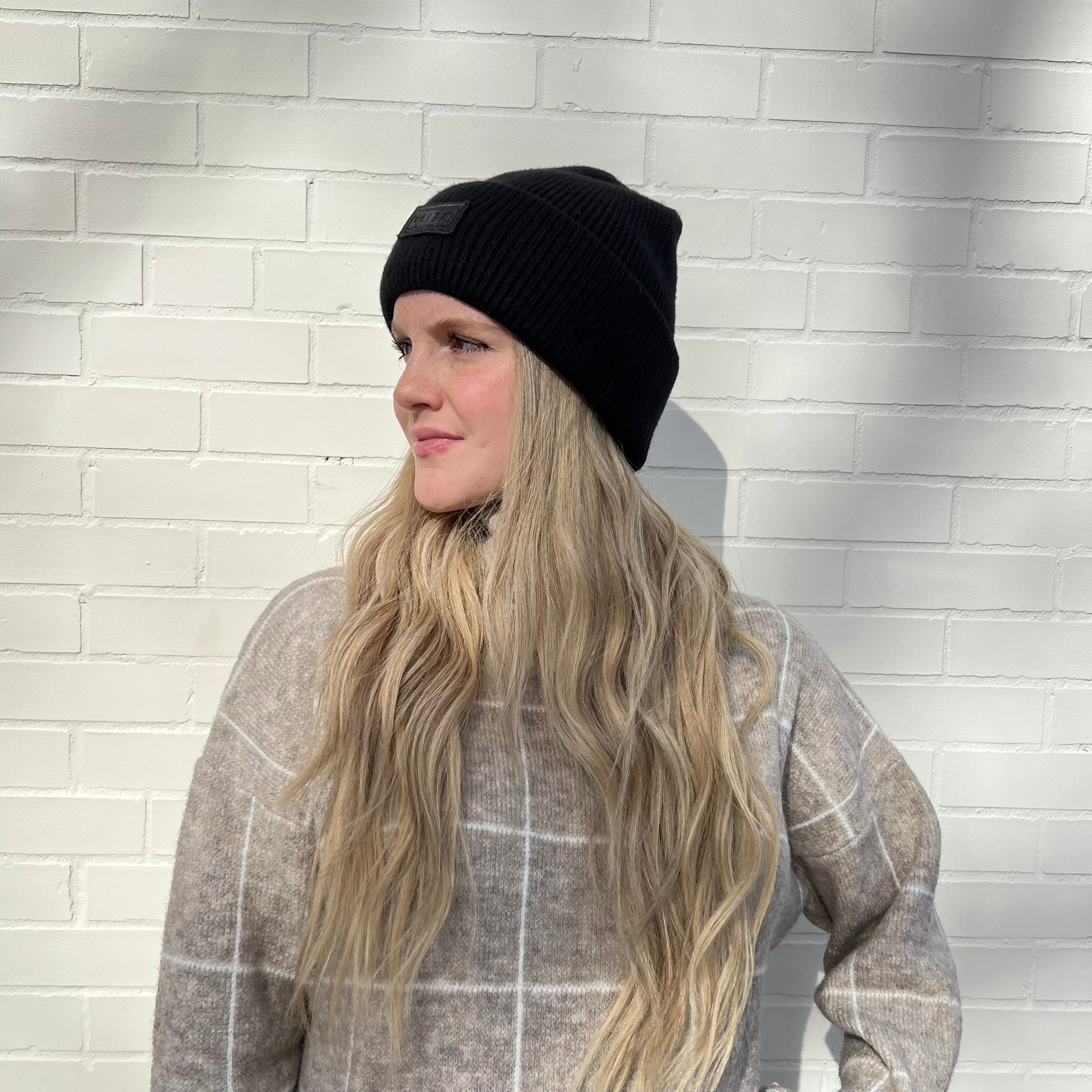 Black Valeri Logo Beanie