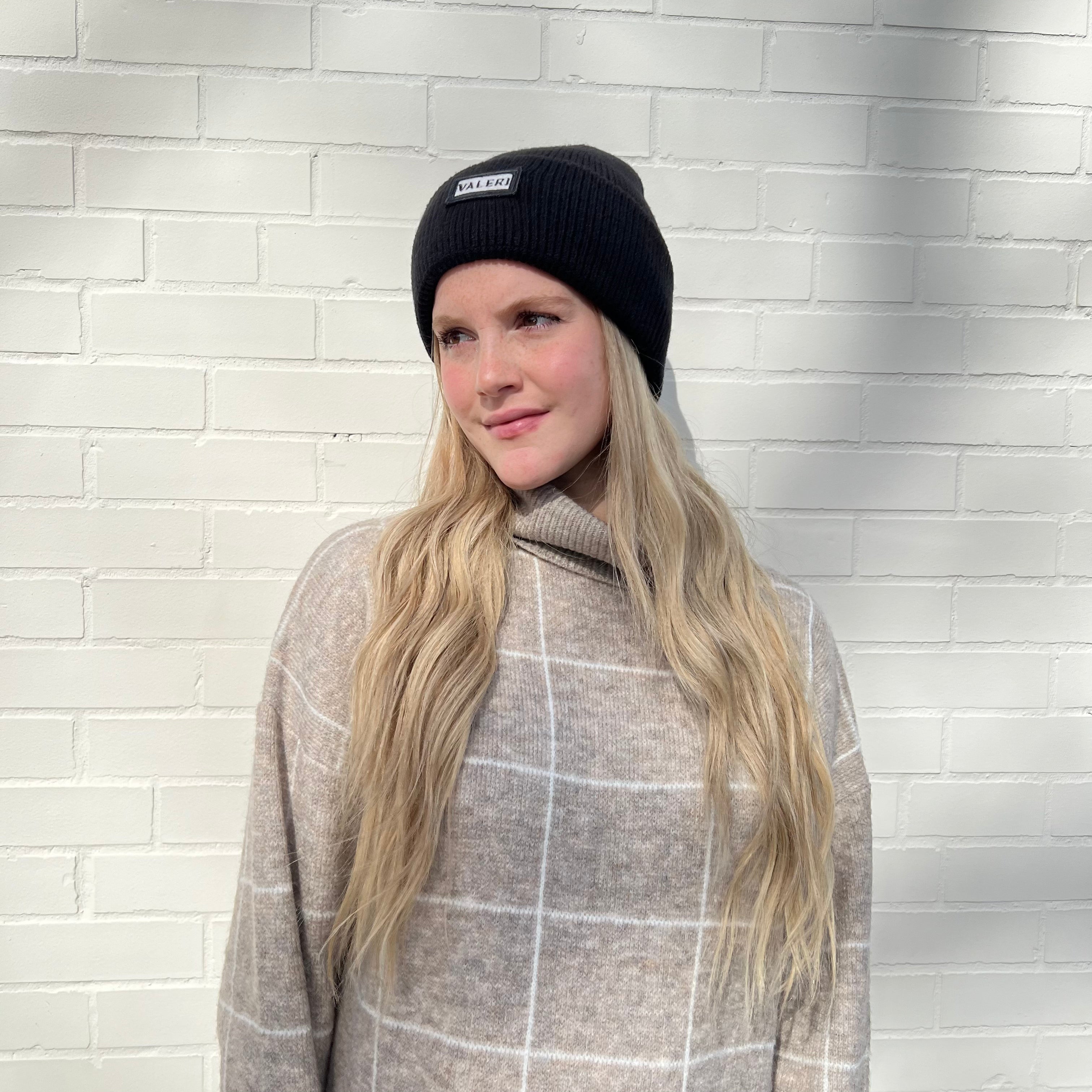 Black Valeri Logo Beanie